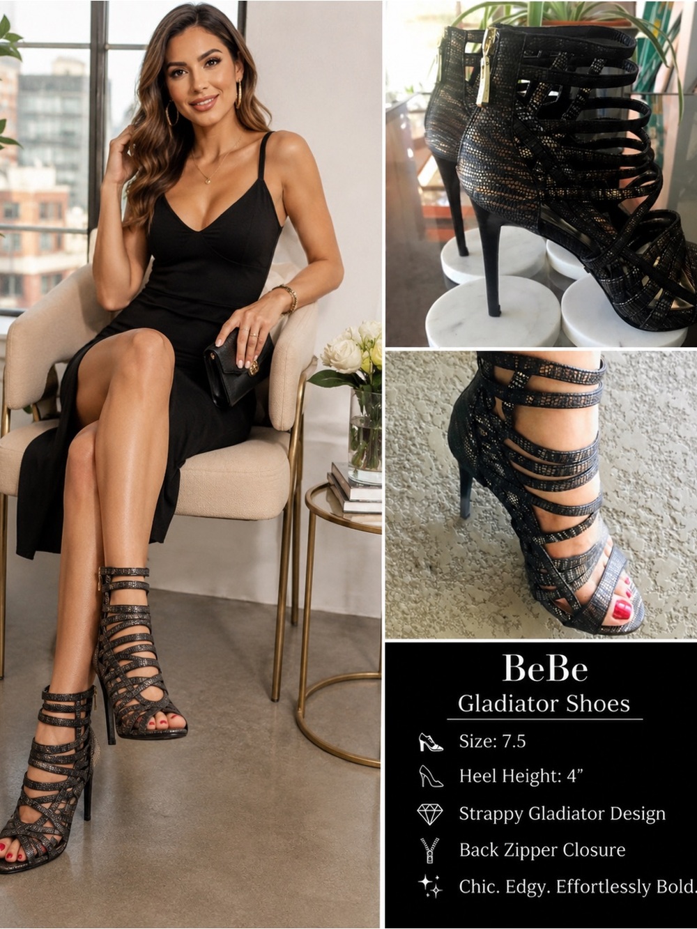 🔥HOST PICK🔥 BeBe Gladiator Heels - Size 7.5